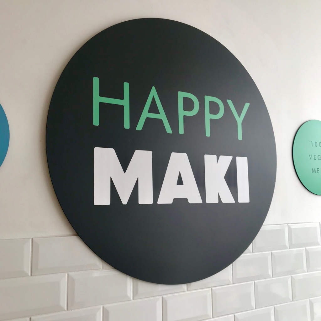happy maki sign - gimme veg